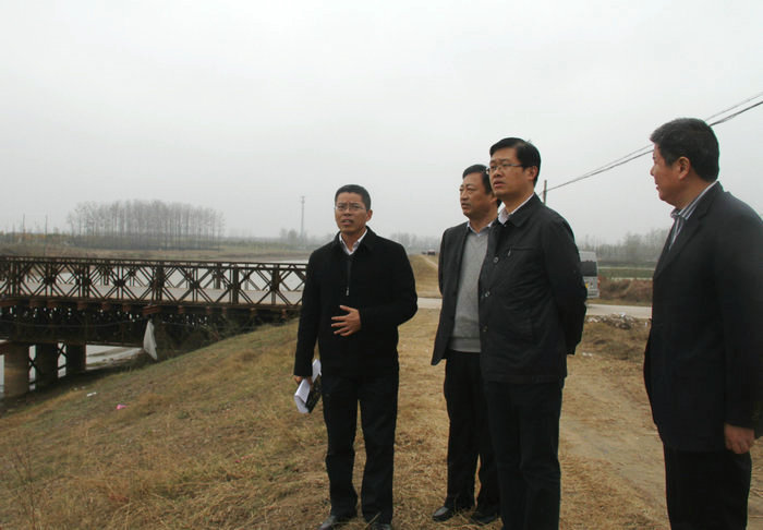 沈海斌调研新区黄河故道干河治理工程